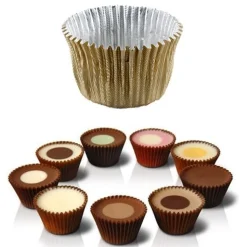Chocolate World Aluminium IJsbonbon Cups Goud Ø23mm 1250 stuks Online