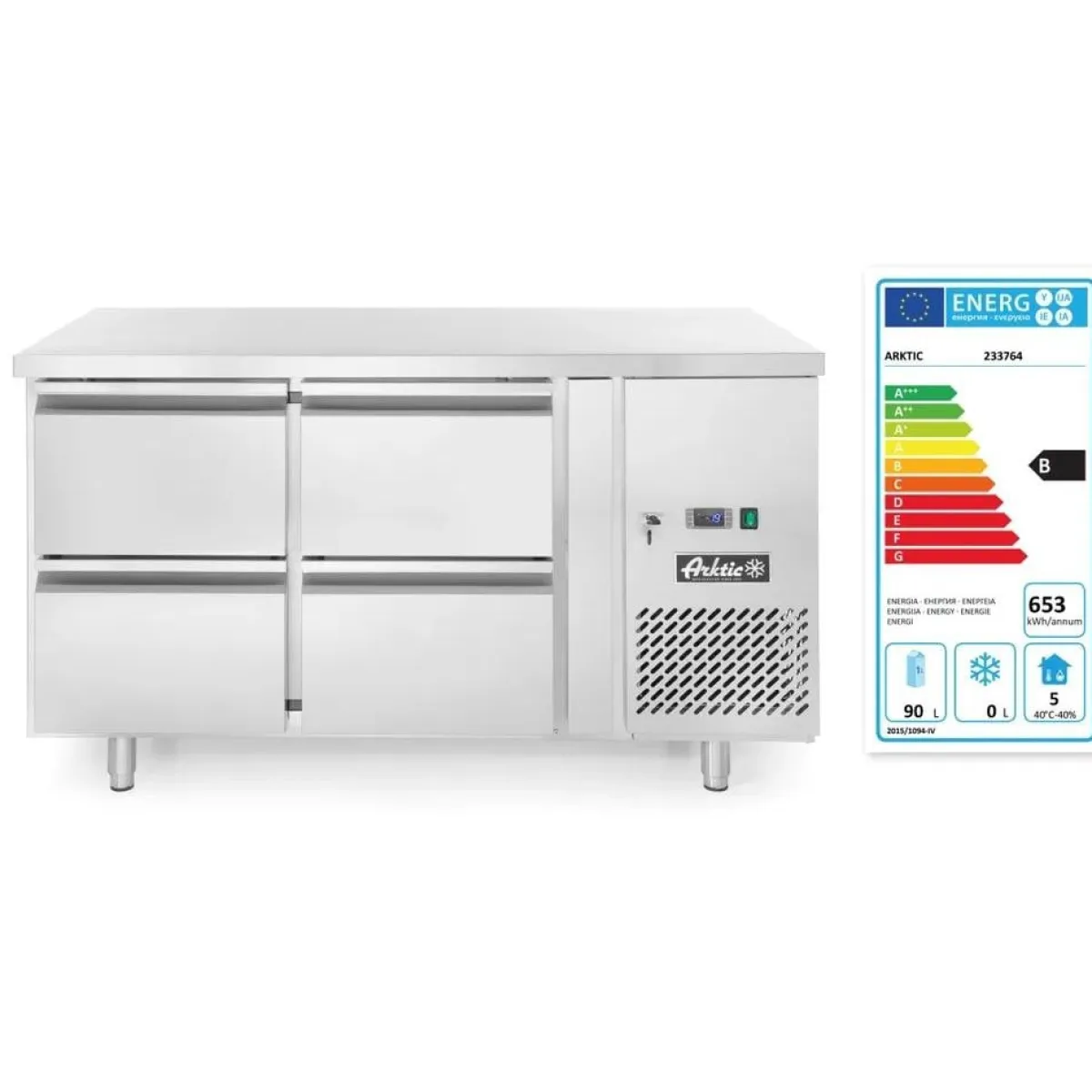 Hendi Arktic Koelwerkbank met 4 lades Profi Line 280L New
