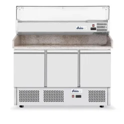 Hendi Arktic Pizzawerkbank met 3 deuren en koelvitrine 380+40L Hot