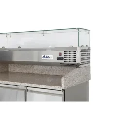 Hendi Arktic Pizzawerkbank met 3 deuren en koelvitrine 380+40L Hot