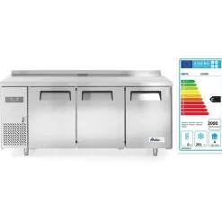 Hendi Arktic Vrieswerkbank met 3 deuren Kitchen Line 390L Hot