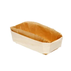 Overig Bakvorm Hout Rechthoek 20,5x11x6cm + Bakpapier (per stuk) Clearance