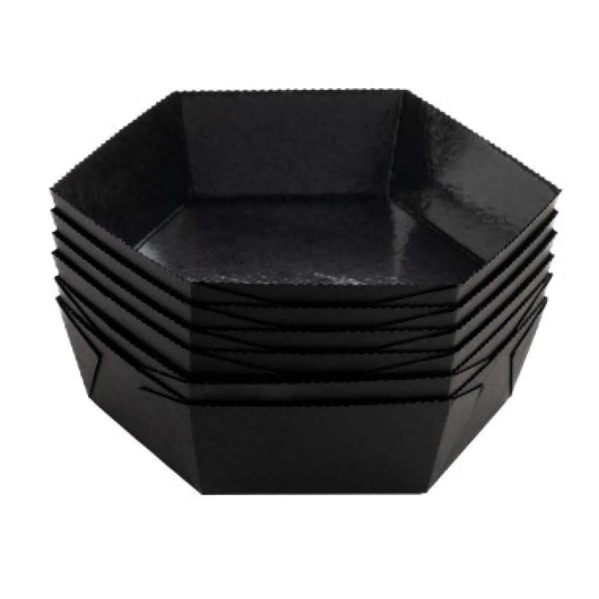 Overig Bakvorm Karton Zeshoek Zwart 7,2x4cm (per stuk) Clearance