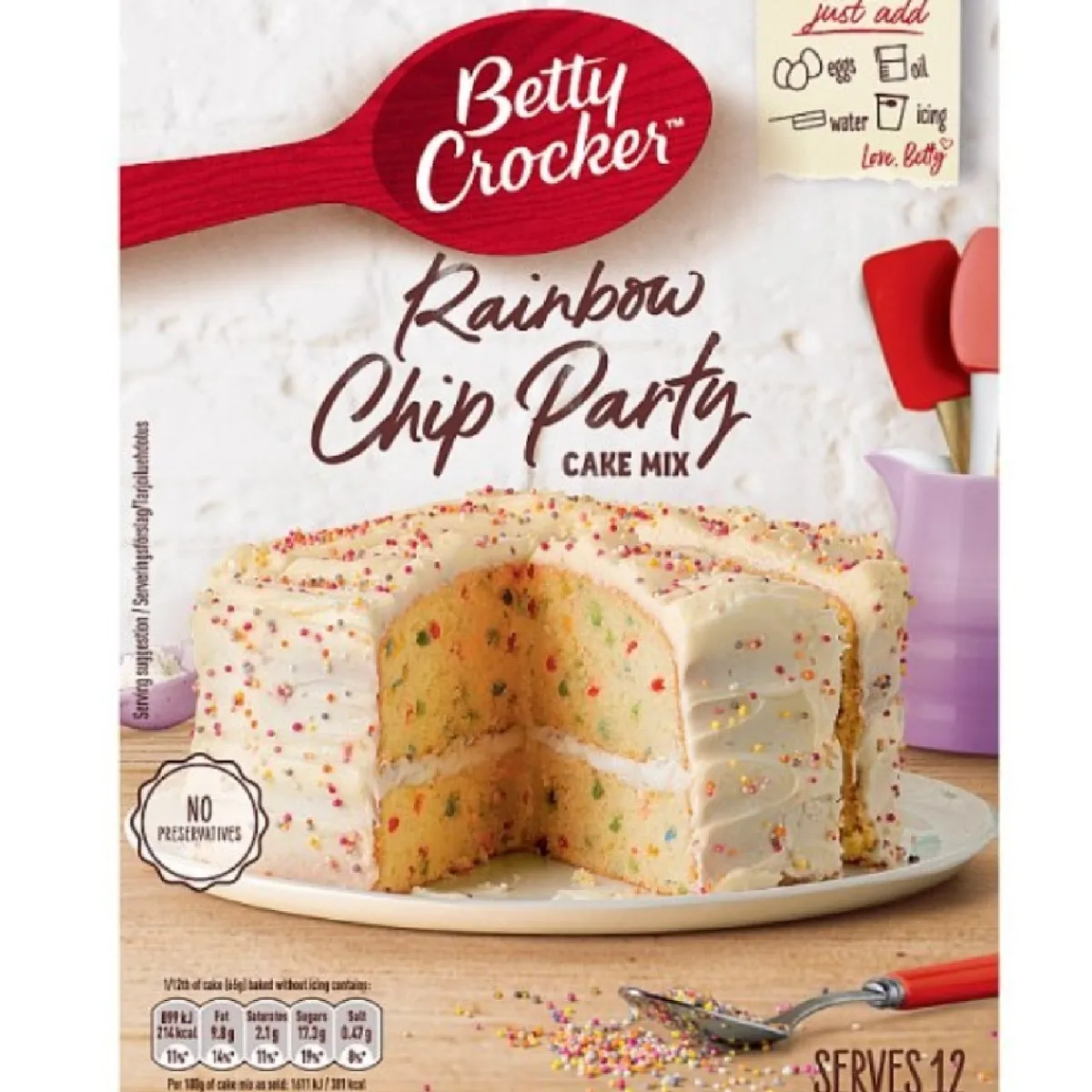 Betty Crocker Rainbow Chip Cake Mix 425g Hot