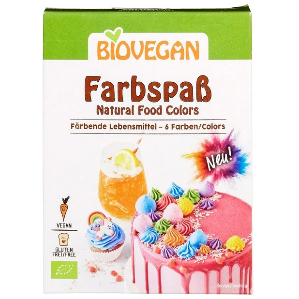 BioVegan Natuurlijke Kleurpoeder Biologisch 6 kleuren (6x8g) Hot