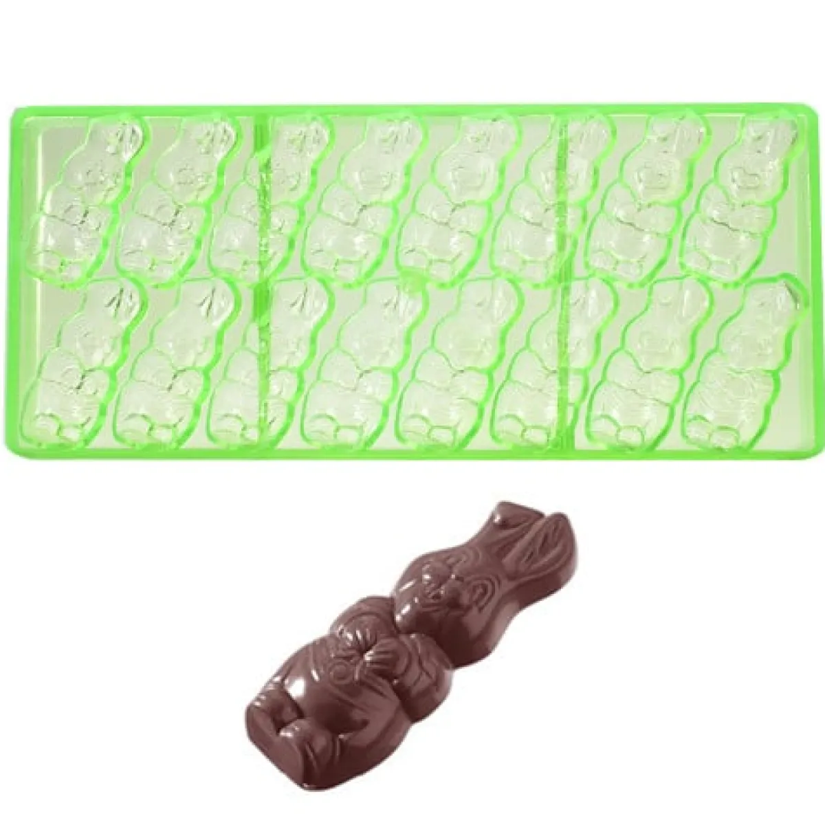 Chocolate World Bonbonvorm GL Haas Caraque (16) 67x25x10mm** New