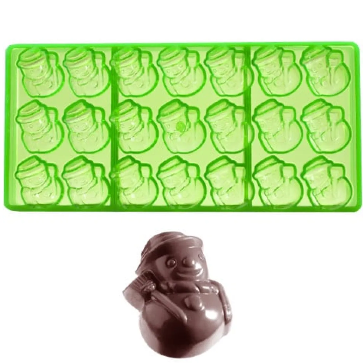 Chocolate World Bonbonvorm GL Sneeuwpop (21x) 38x30x20mm** Outlet