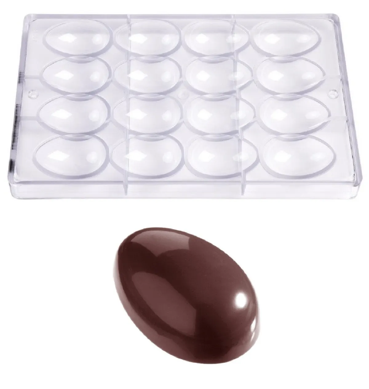Chocolate World Bonbonvorm Glad Ei (16x) 55x38x19mm Clearance