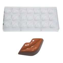 Chocolate World Bonbonvorm Lippen Facet (21x) 42x21x15mm Discount
