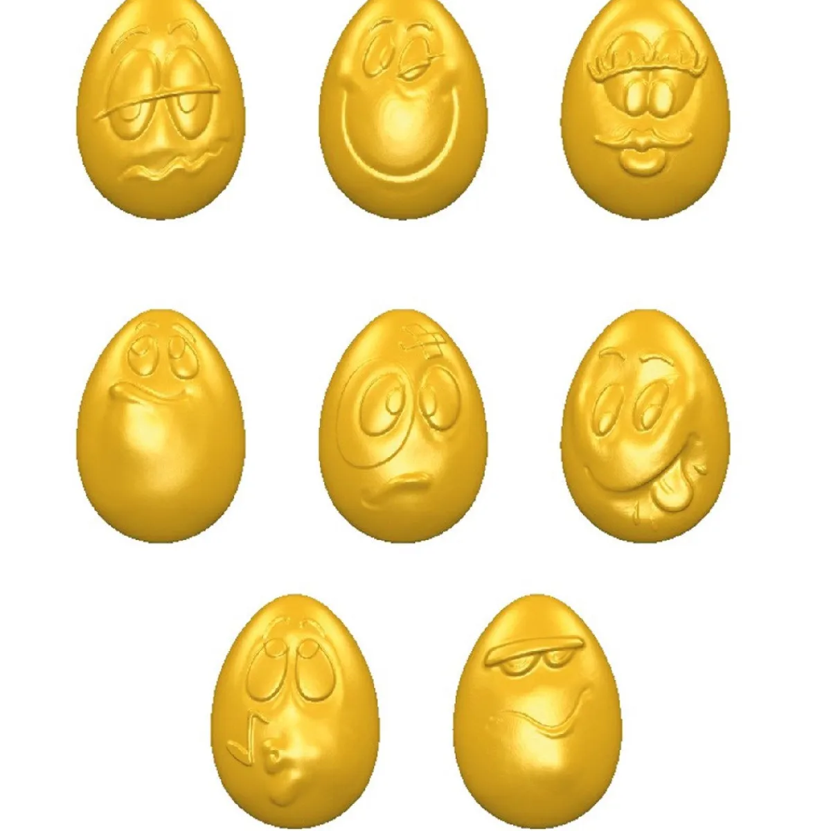 Chocolate World Bonbonvorm Smiley Eitjes (24x) 33x23x12mm Hot
