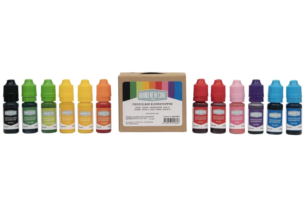 BrandNewCake Chocolade Kleurstof assortiment (12x11ml) Best