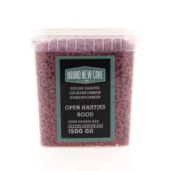 BrandNewCake Confetti Open Hartjes Rood 1500gr.