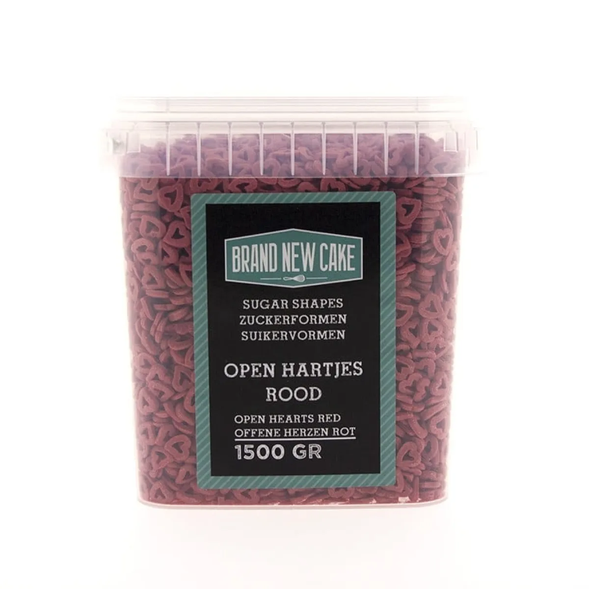 BrandNewCake Confetti Open Hartjes Rood 1500gr.