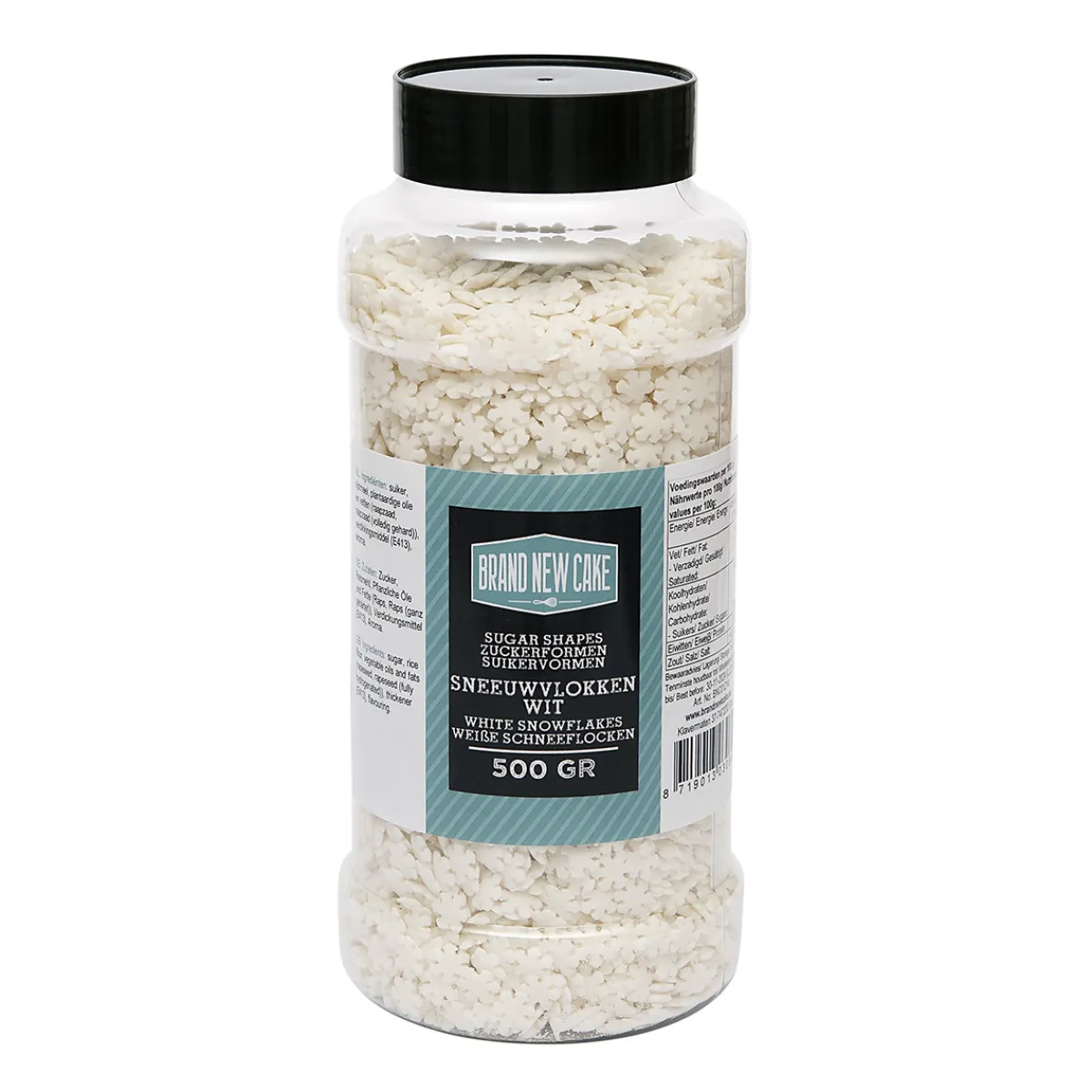 BrandNewCake Confetti Sneeuwvlokken Wit 500gr. Clearance