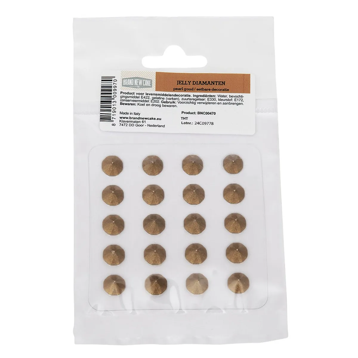 BrandNewCake Eetbare Jelly Diamanten Pearl Goud 20st Discount