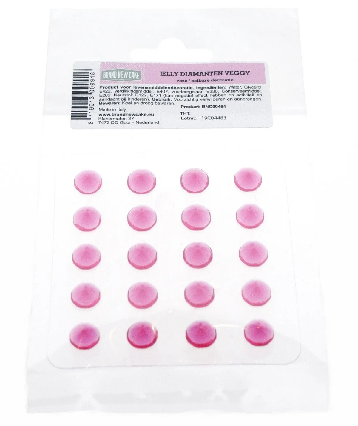 BrandNewCake Eetbare Jelly Diamanten Roze 20st Discount
