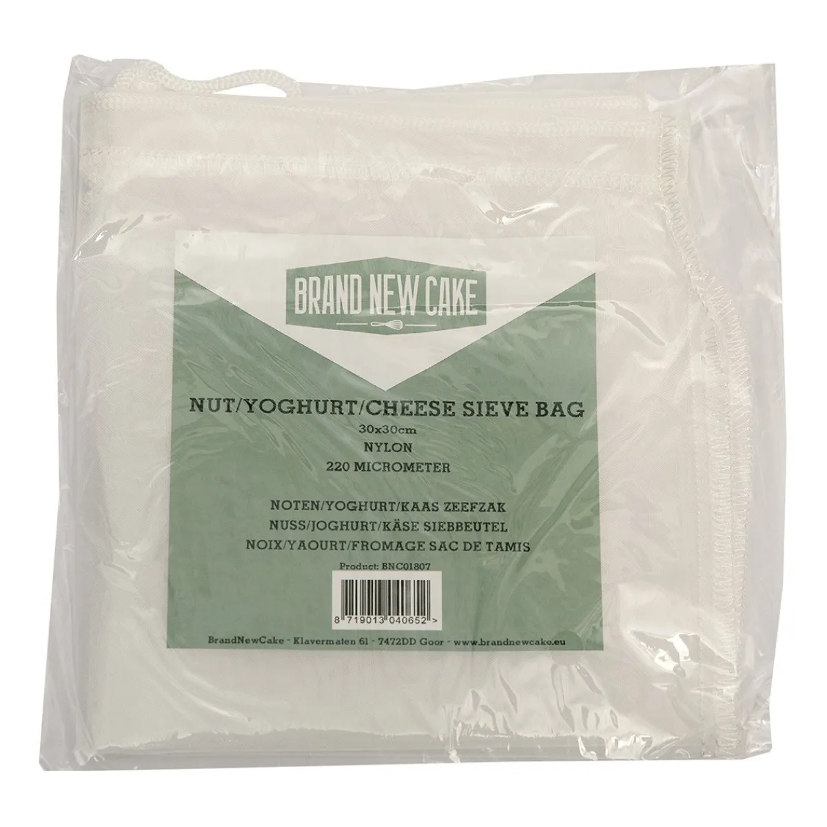 BrandNewCake Nylon Noten/Yoghurt/Kaas Zeefzak 30x30cm Discount