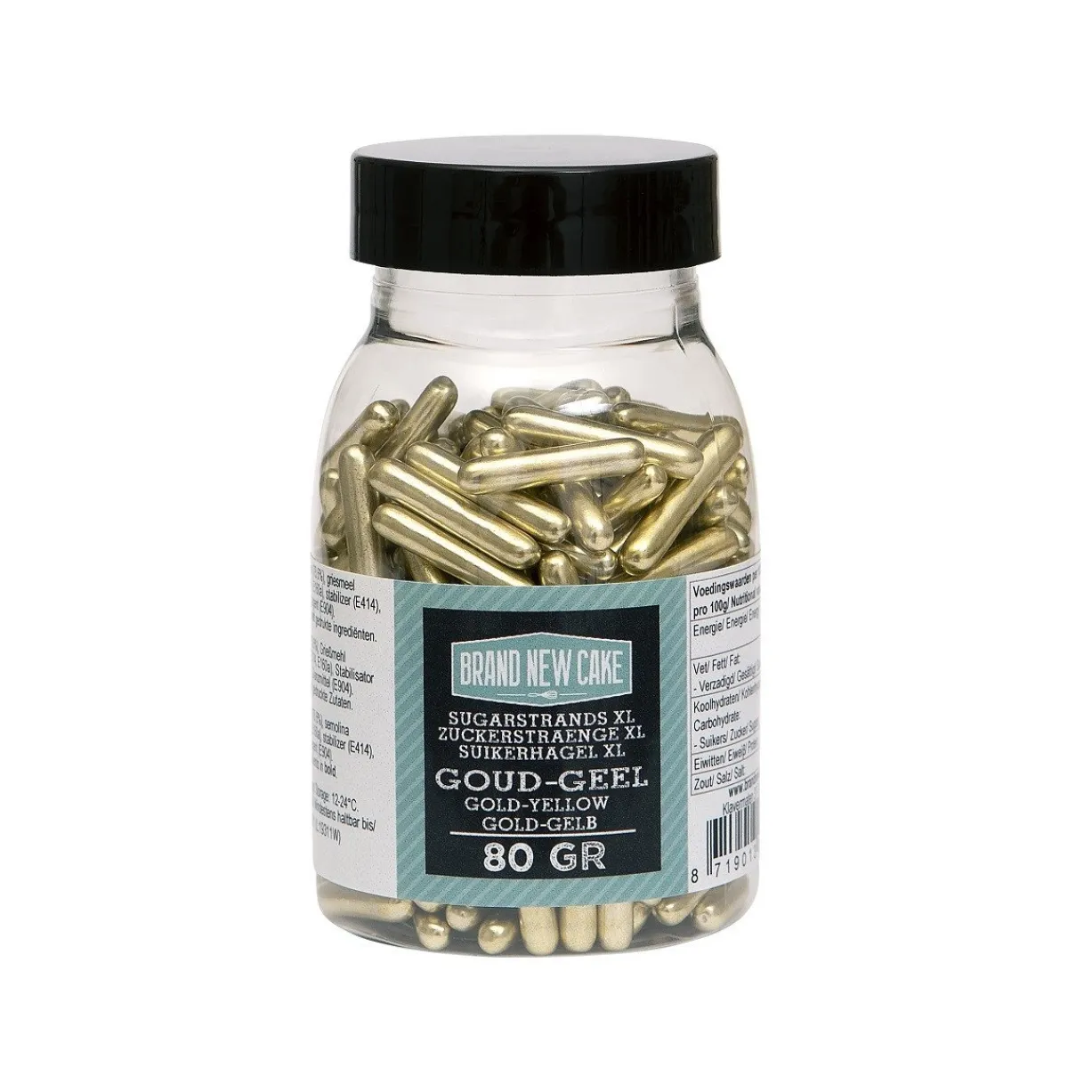 BrandNewCake Sugar Rods Metallic Goudgeel 80gr. Clearance