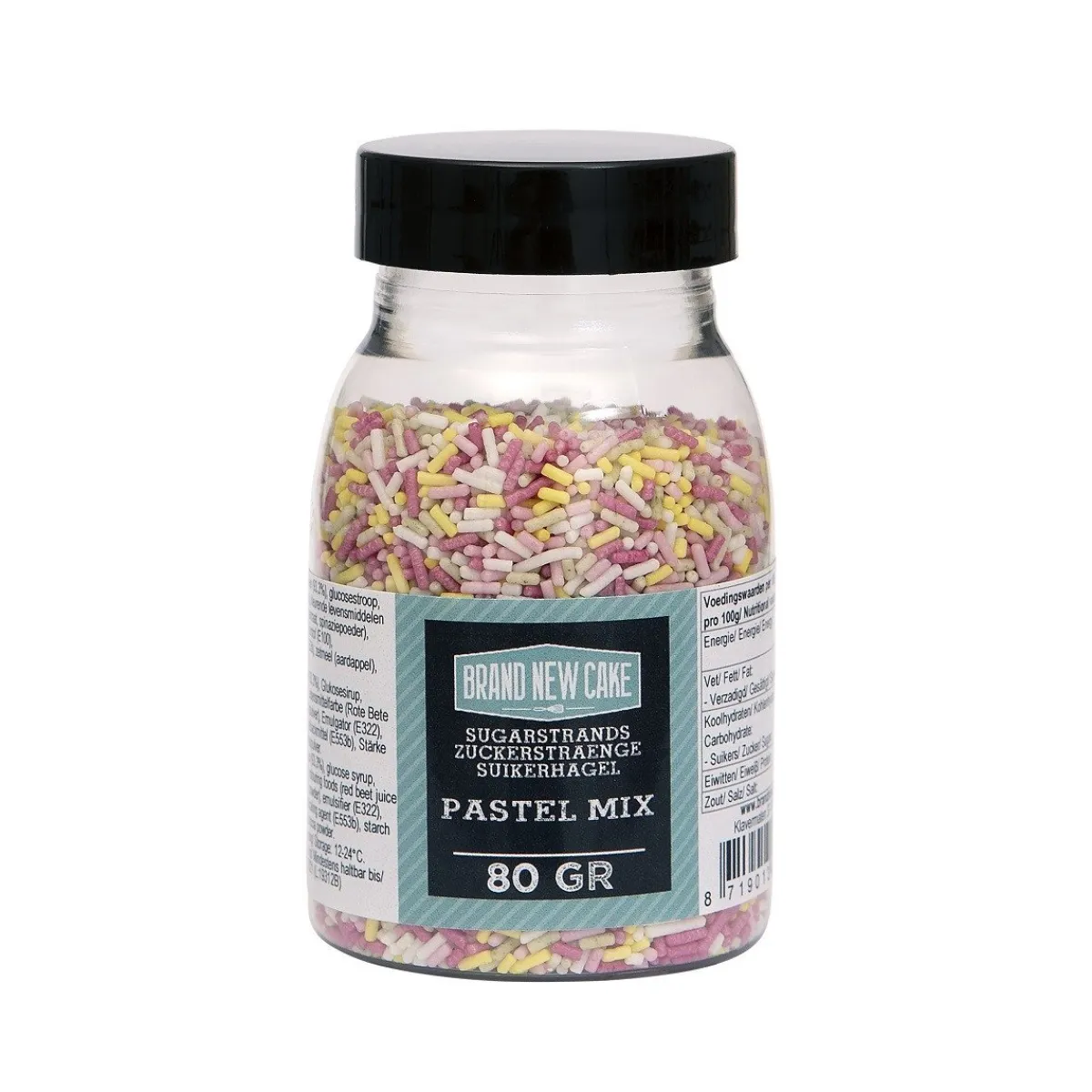 BrandNewCake Sugar Strands Pastel Mix 80gr. New