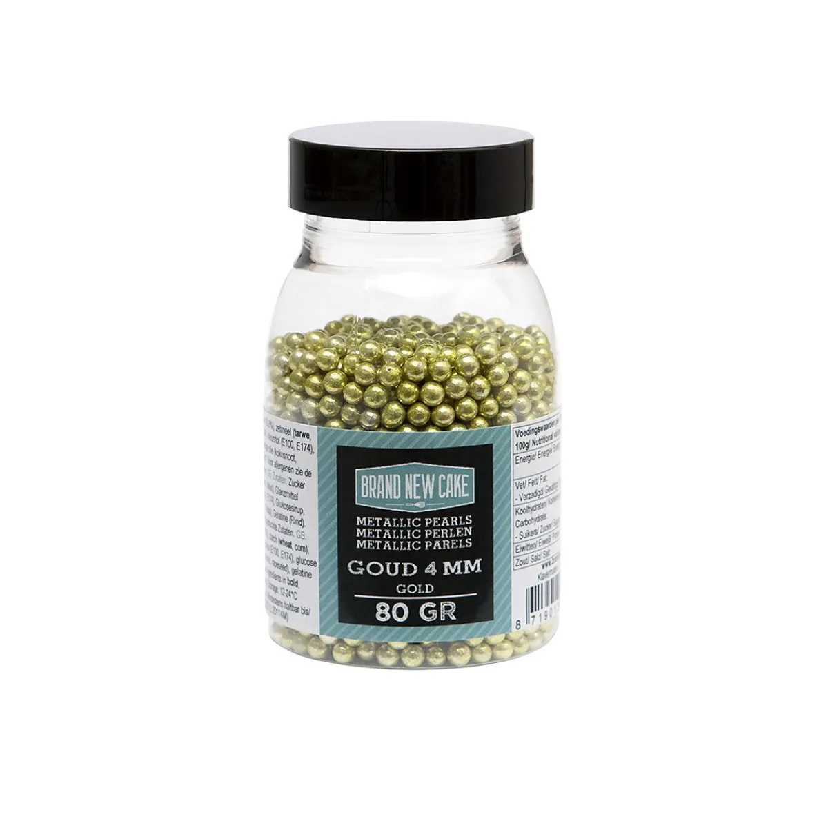 BrandNewCake Suikerparels Metallic Goud 4mm 80gr. Sale