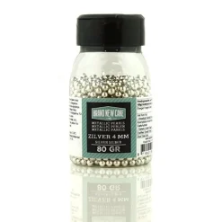 BrandNewCake Suikerparels Metallic Zilver 4mm 80gr. Hot