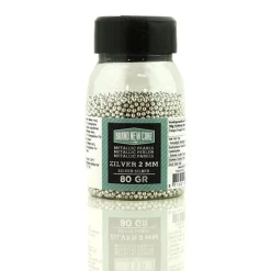 BrandNewCake Suikerparels Metallic Zilver 2mm 80gr. New