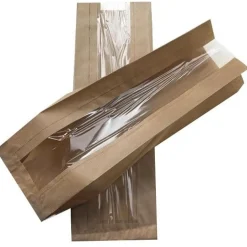 Overig Broodzak Kraft met venster (heel-brood) 160 + 50x480mm Sale