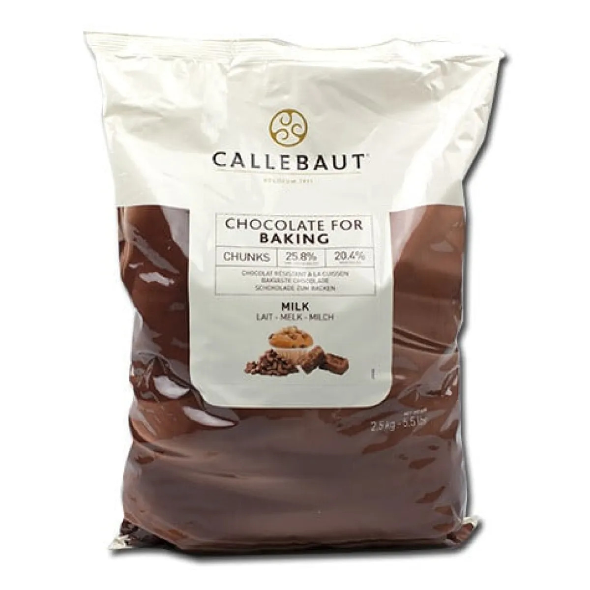 Callebaut Bakvaste chocolade Chunks Melk 2,5 kg. Best