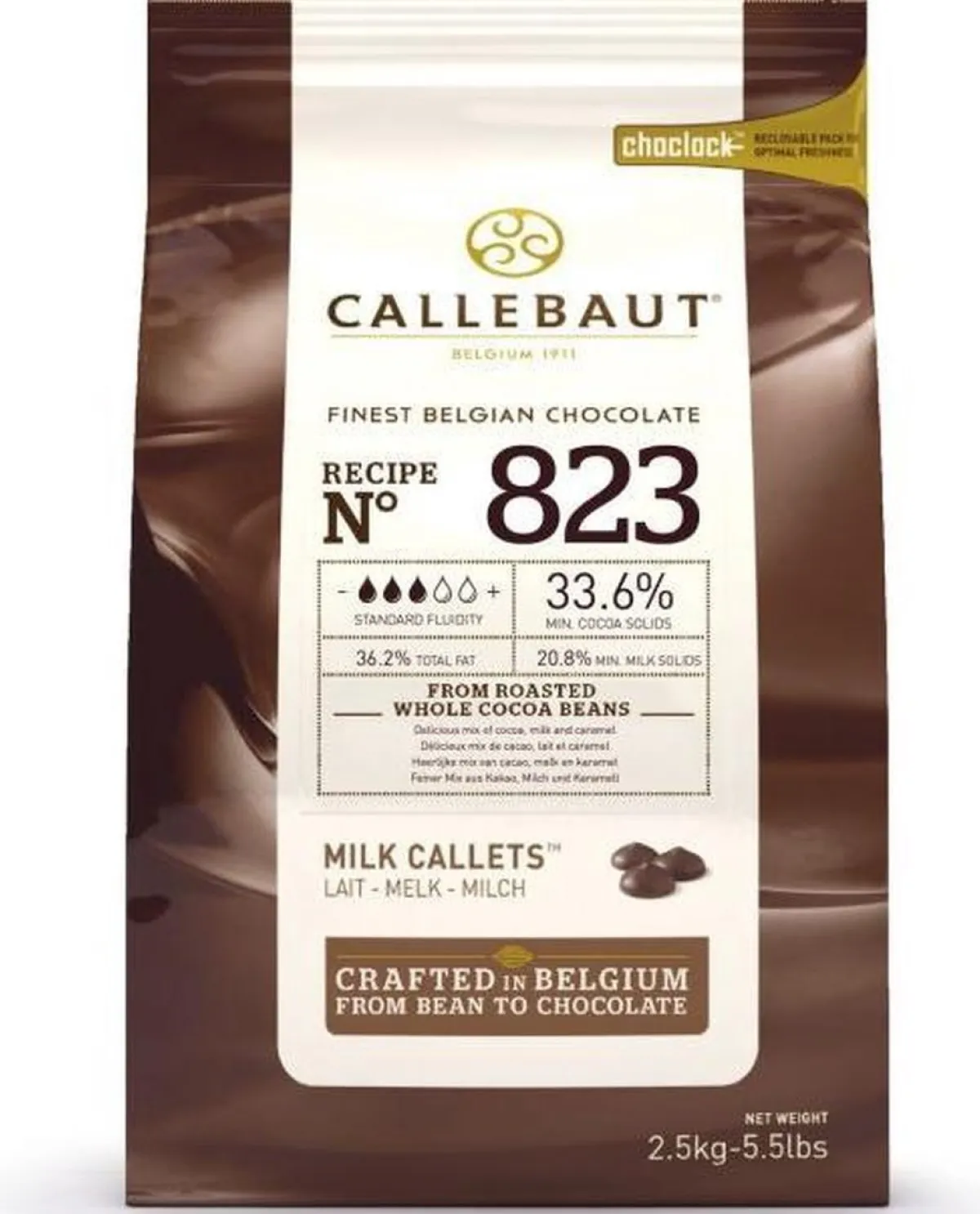 Callebaut Chocolade Callets Melk (823) 2,5 kg New