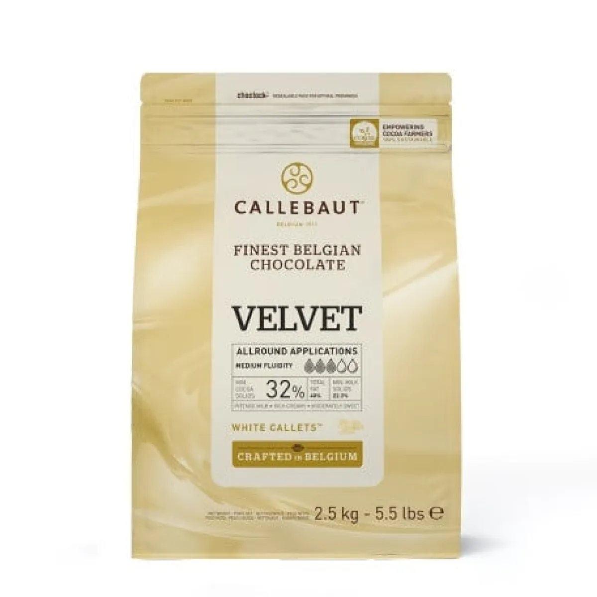 Callebaut Chocolade Callets Wit Velvet (minder zoet) 2,5kg Clearance