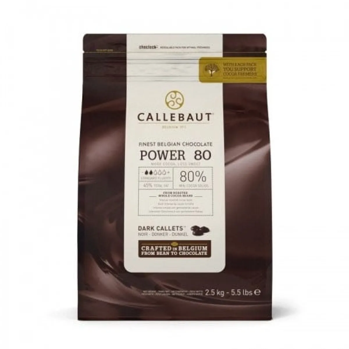 Callebaut Chocolade Callets Extra Puur (80%) 2,5kg Outlet