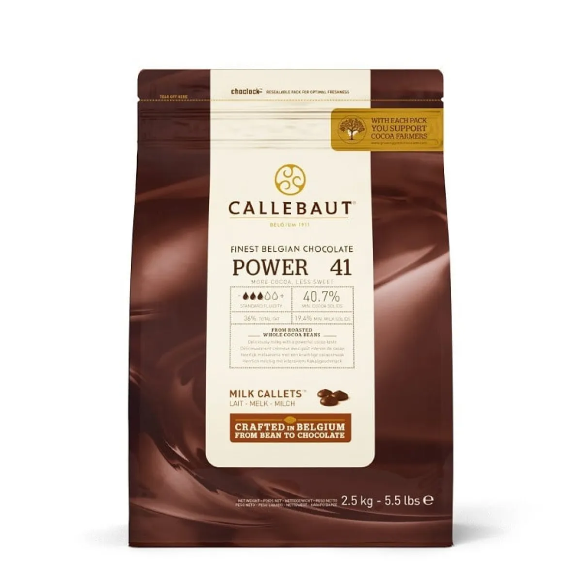 Callebaut Chocolade Callets Melk Minder Suiker 2,5kg Clearance