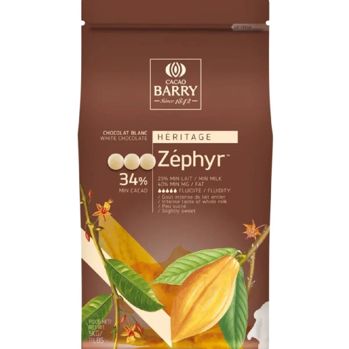 Callebaut Chocolade Callets Wit Zephyr (34%) 5kg Clearance