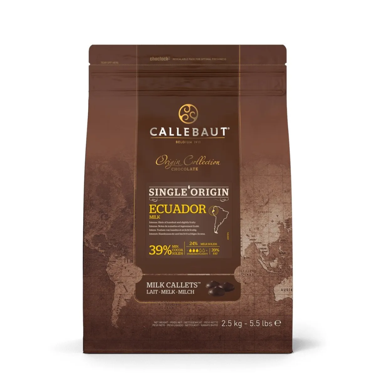 Callebaut Chocolade Callets Melk Arriba Ecuador (39%) 2,5kg Best