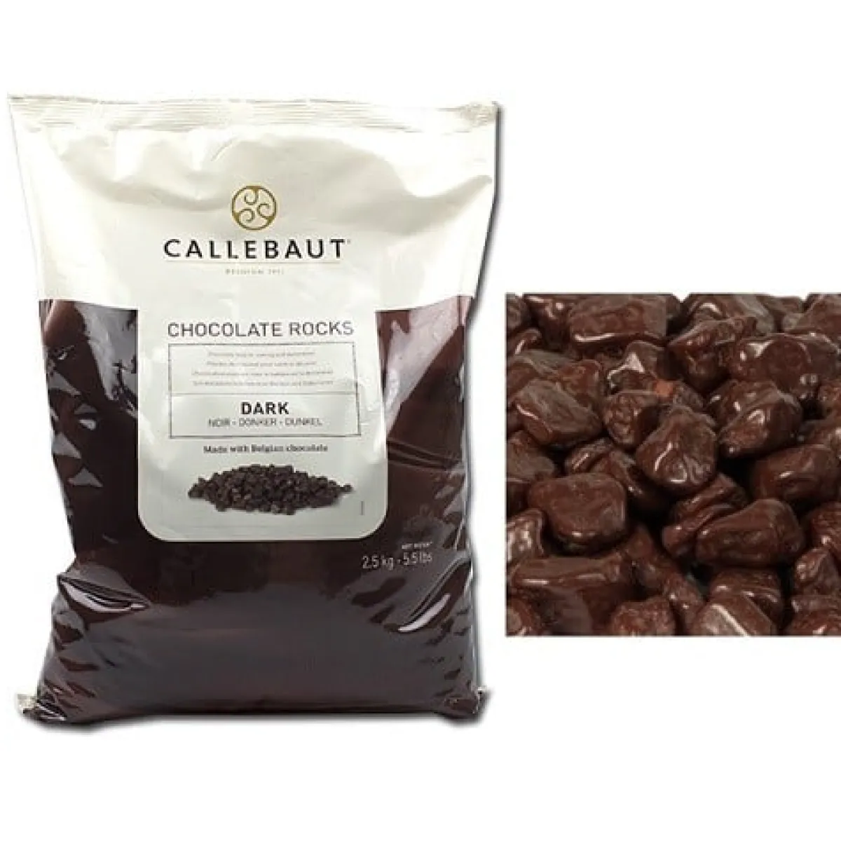 Callebaut Chocolade Mini ChocRocks Puur 2,5 kg Outlet