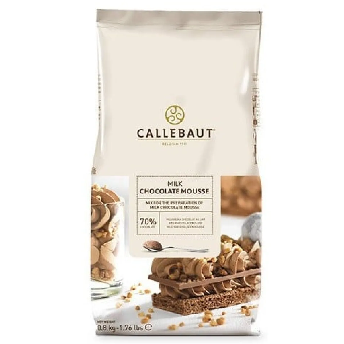 Callebaut Chocolade Mousse poeder, Melk 800 gram Best