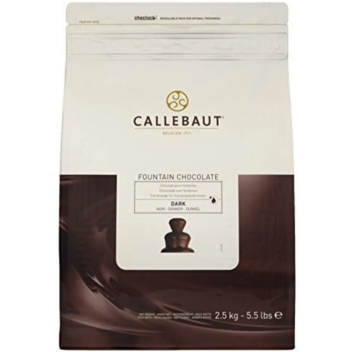 Callebaut Fontein chocolade Puur 2,5 kg Outlet