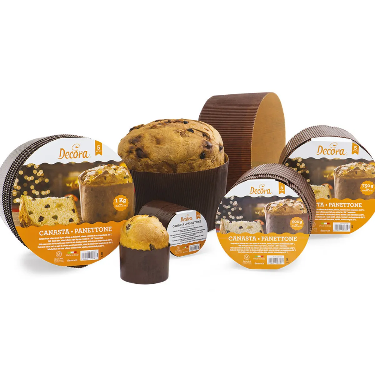 Decora Canasta/Panettone Bakvorm Ø15x11(h) cm 5 stuks