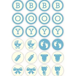 Overig Chocoladedecoratie Baby Boy Ø3cm 96st Best