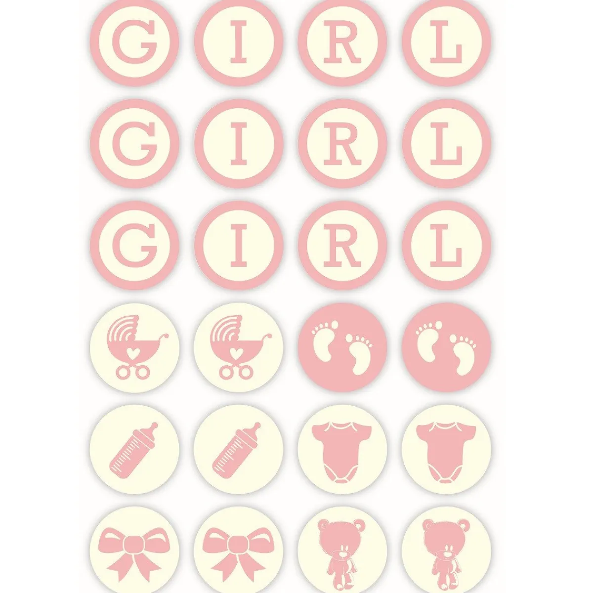 Overig Chocoladedecoratie Baby Girl Ø3cm 24st. Hot