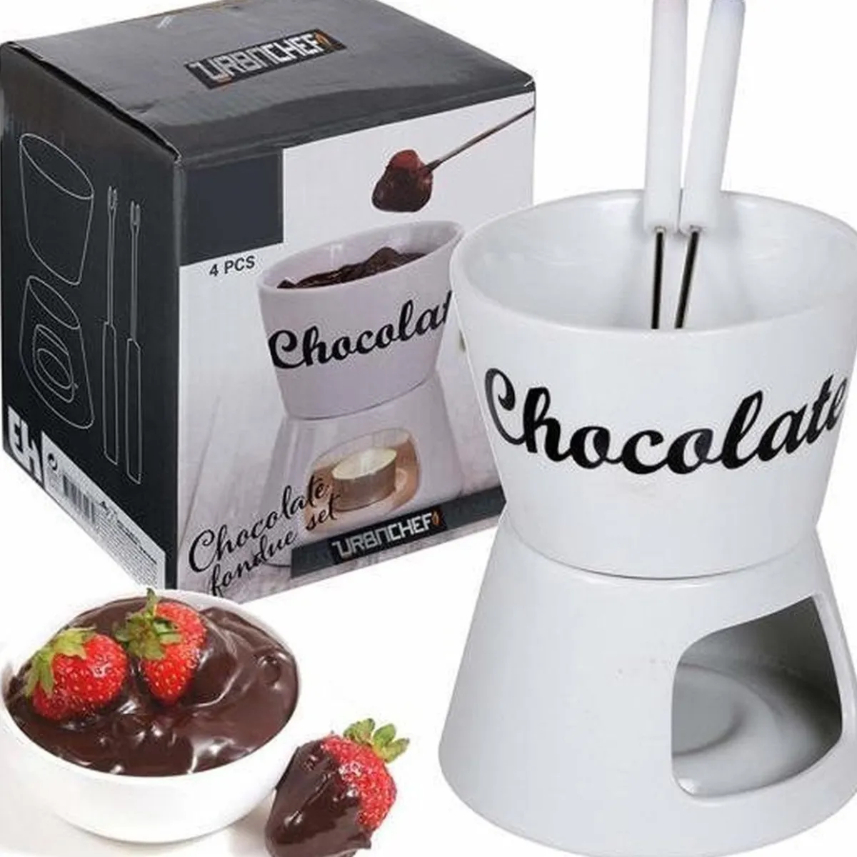 Overig Chocoladefondue Set Porselein