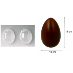 Martellato Chocolade Holvorm Pasen Half-Ei Glad (2x) 14x10x5cm. Hot