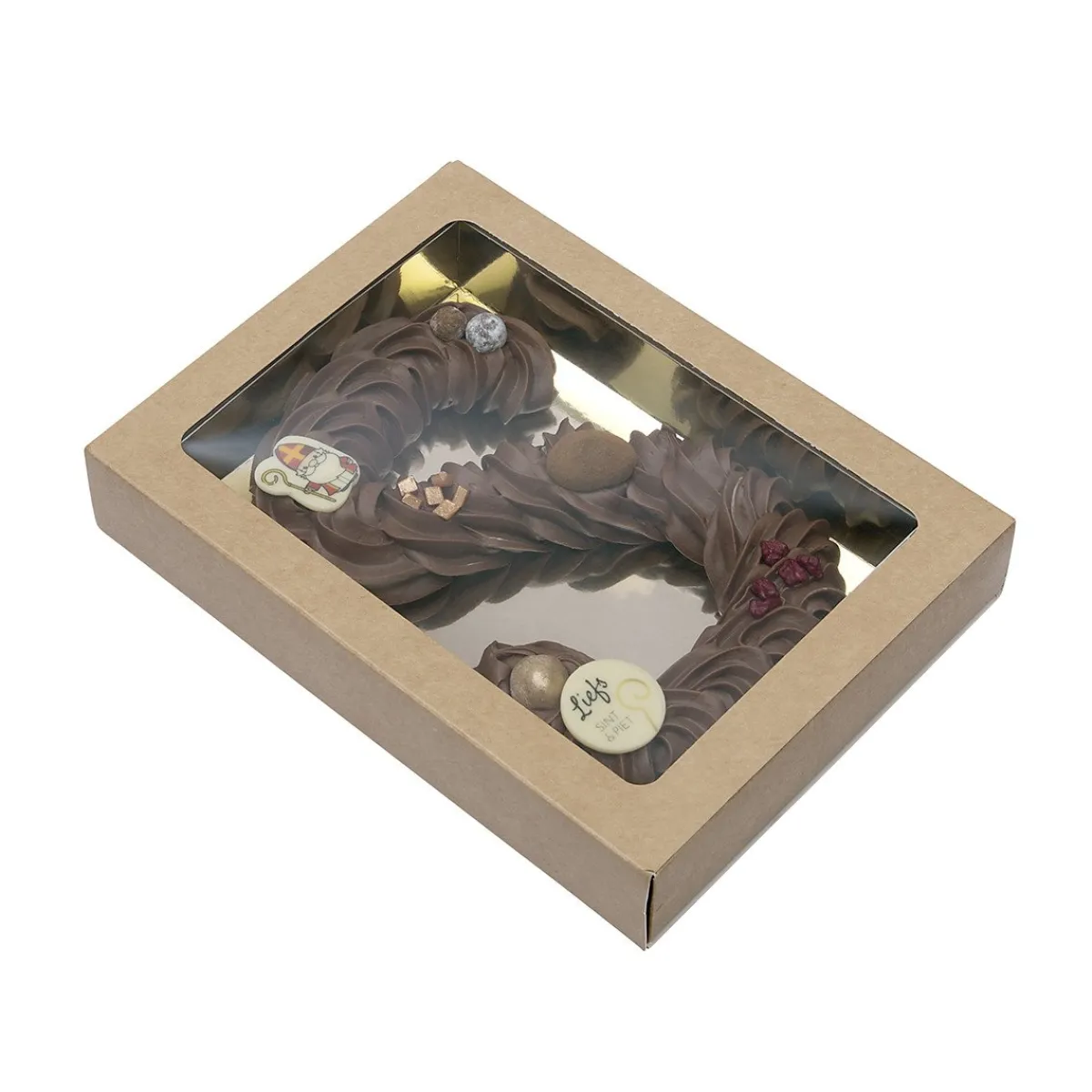 BrandNewCake Chocoladeletterdoos GK7 Kraft / Goud 26st Outlet