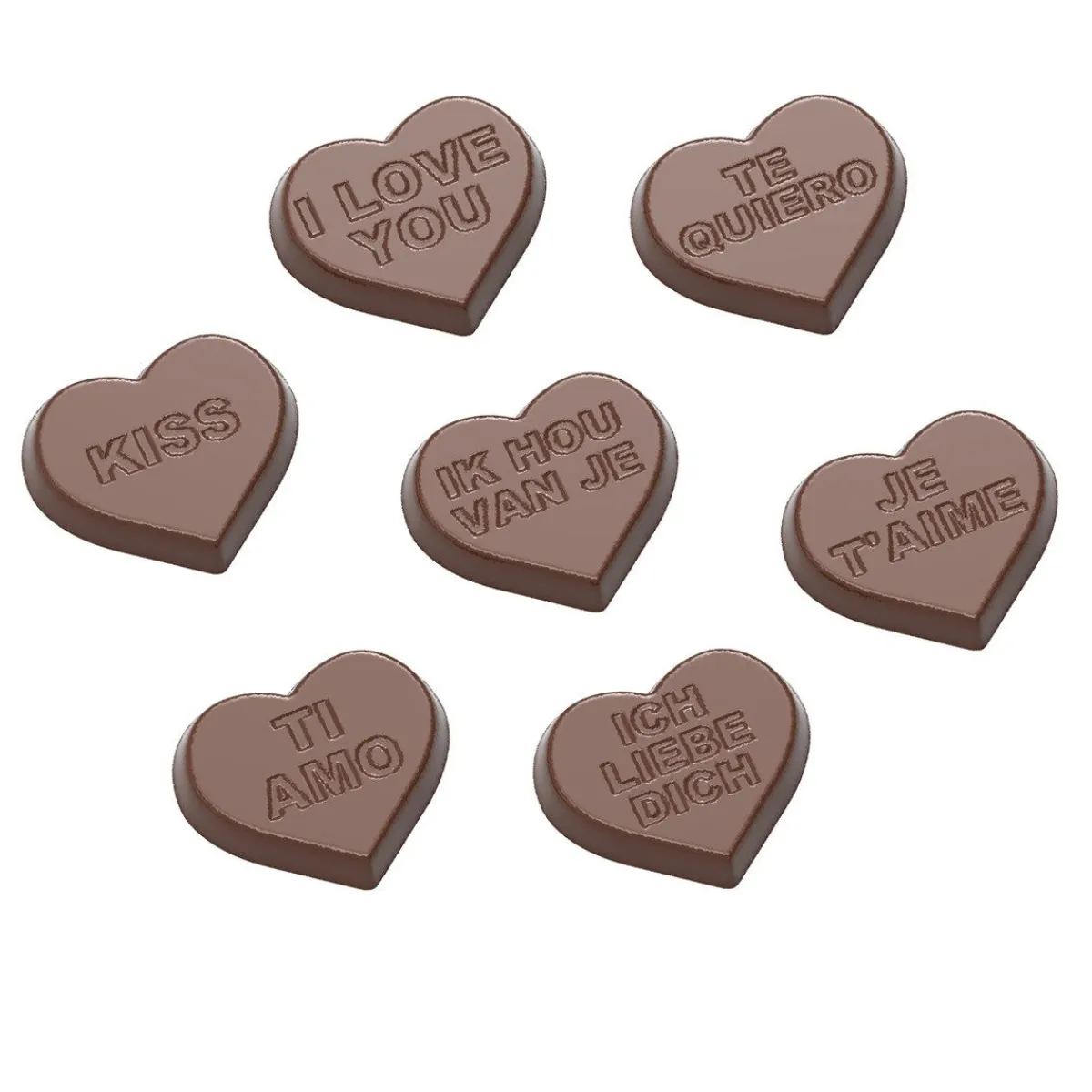 Chocolate World Chocolademal Hartjes Figuren (21x) 30x26x7mm Sale