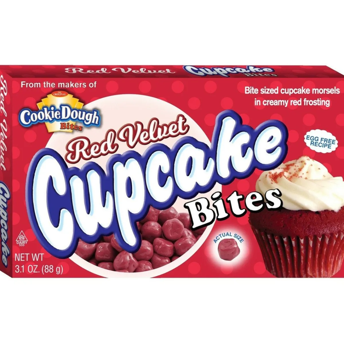 Overig Cookie Dough Bites Red Velvet Cupcake 88g