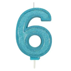 Culpitt Cijferkaars #6 Blauw met Glitter