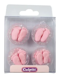 Culpitt Suikerdecoratie Baby Voetjes Roze 12 paar Hot