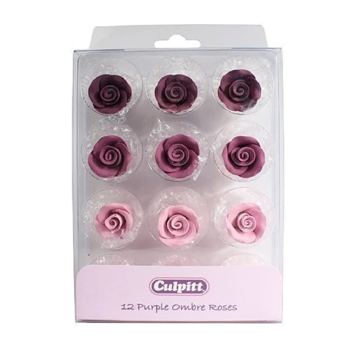 Culpitt Suikerdecoratie Rozen Ombré Paars 12st. Hot