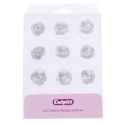 Culpitt Suikerdecoratie Rozen Wit 12st. Sale