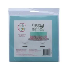 Culpitt Taarttopper Acryl Happy Birthday Zilver 150x85mm Clearance